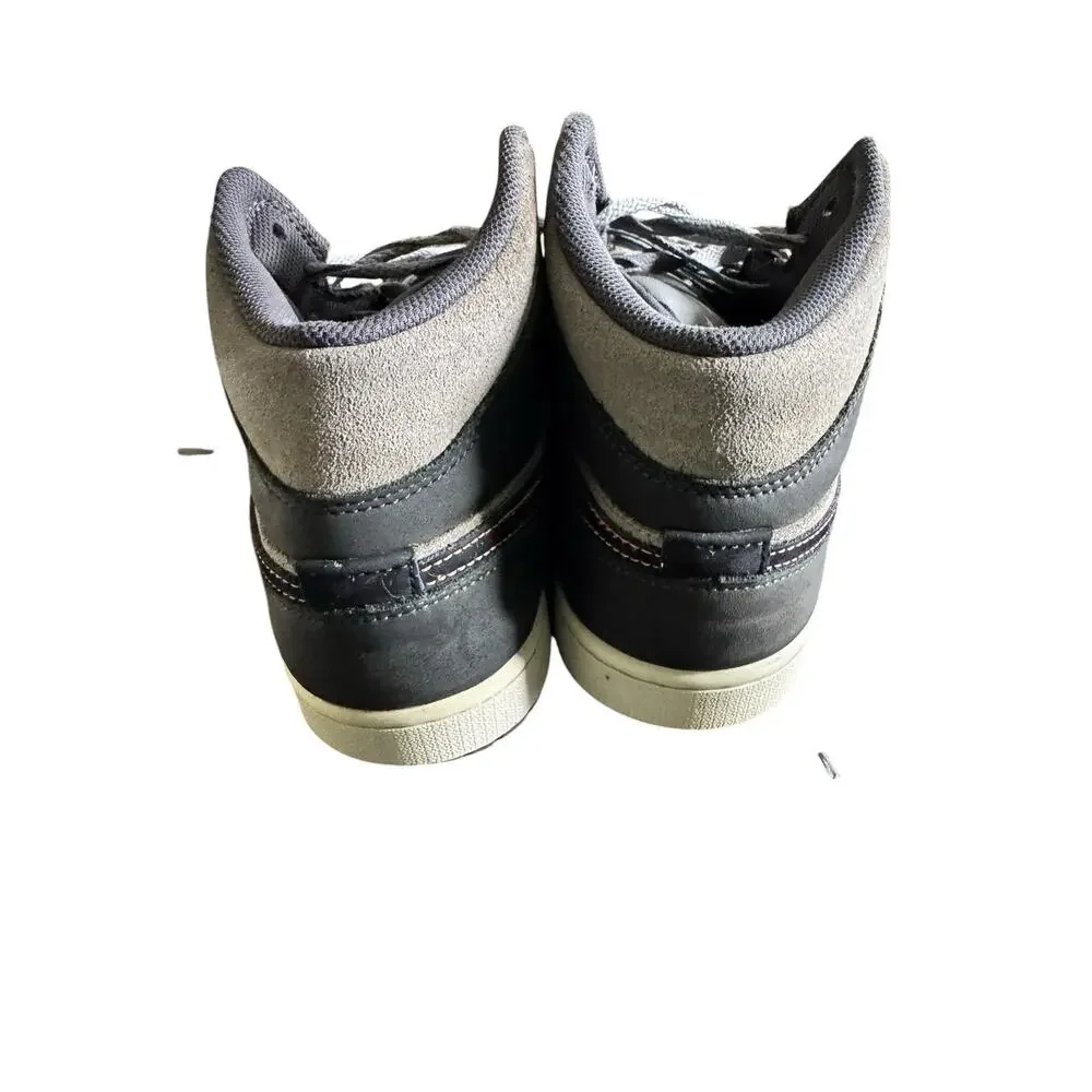 Jordan Air Jordan 1 Mid Top Lace-Up Sneakers Gray/Black Nubuck FQ8338-017